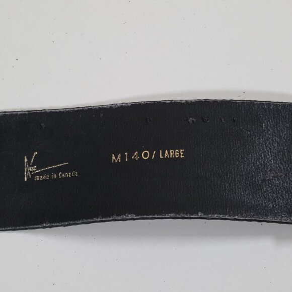 Vintage Textured Belt Womens L Black Gold Black Tone Metal Buckle Whimsigoth Y2K - Picture 11 of 15